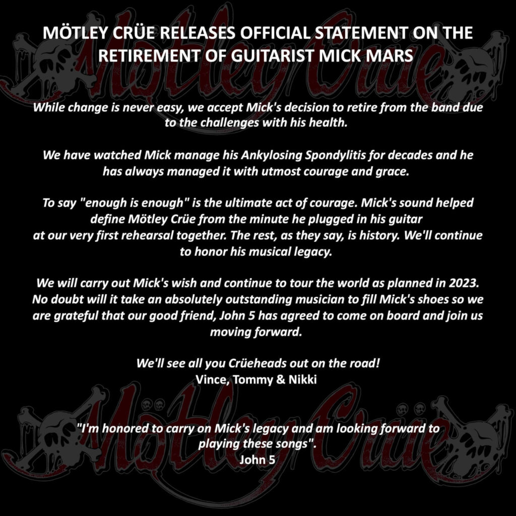 motley crew official statement