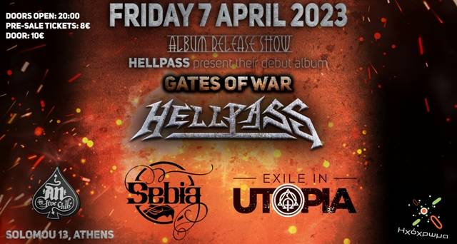 HELLPASS ''Gates of War'' - Album Release Show w/ Sebia & Exile in Utopia |@ An Club!