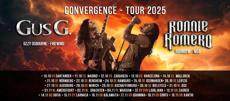 Gus G and Ronnie Romero Poster of European tour "Convergence"